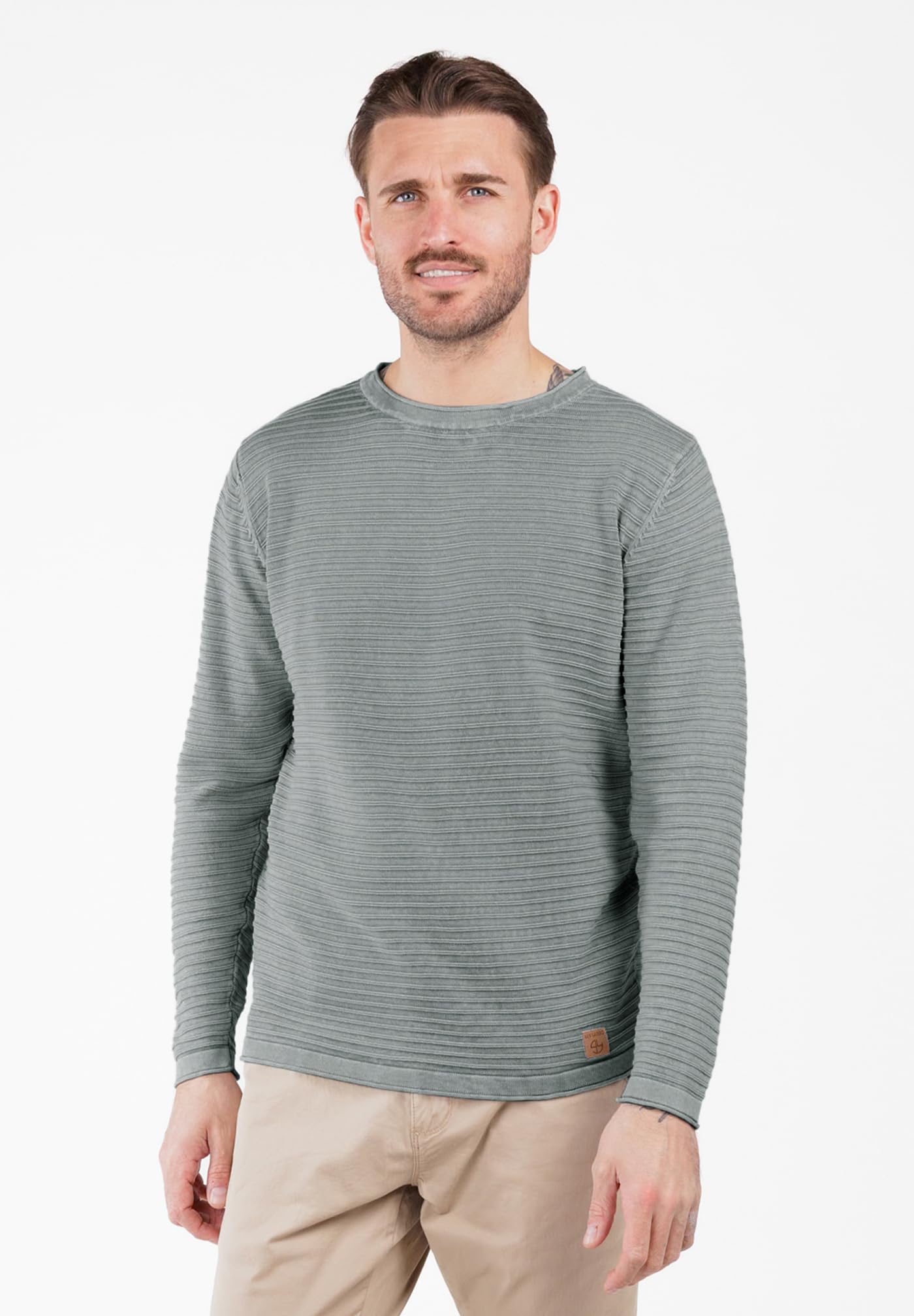 KEYLARGO Klmanuel okrągły sweter męski, Szałwia Green (1550), 3XL