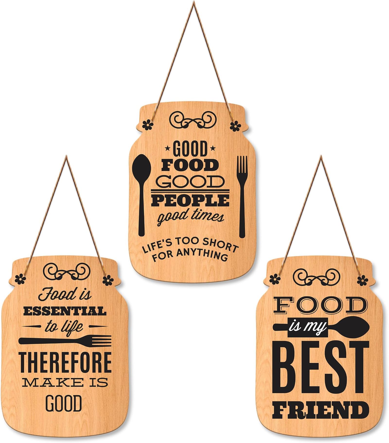 Artvibes Kitchen Quotes Wall Hanger for Home Decor | Gifts | Wall Art for Living Room Wall | Decoration Wooden Hanging Items | Kitchen Wood Design | Quotes Decor Items | Decorative Artworks (WH_8901N)