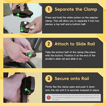 Car Seat Adapter for Stroller Compatible with YOYO & YOYO2 L-Shaped Adapter, Secure Clip-On Design, Easy Installation, Lightweight & Durable