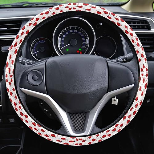 Steering Wheel Covers Cartoon Red Ladybug,Elastic Sponge Skidproof Steering Whee