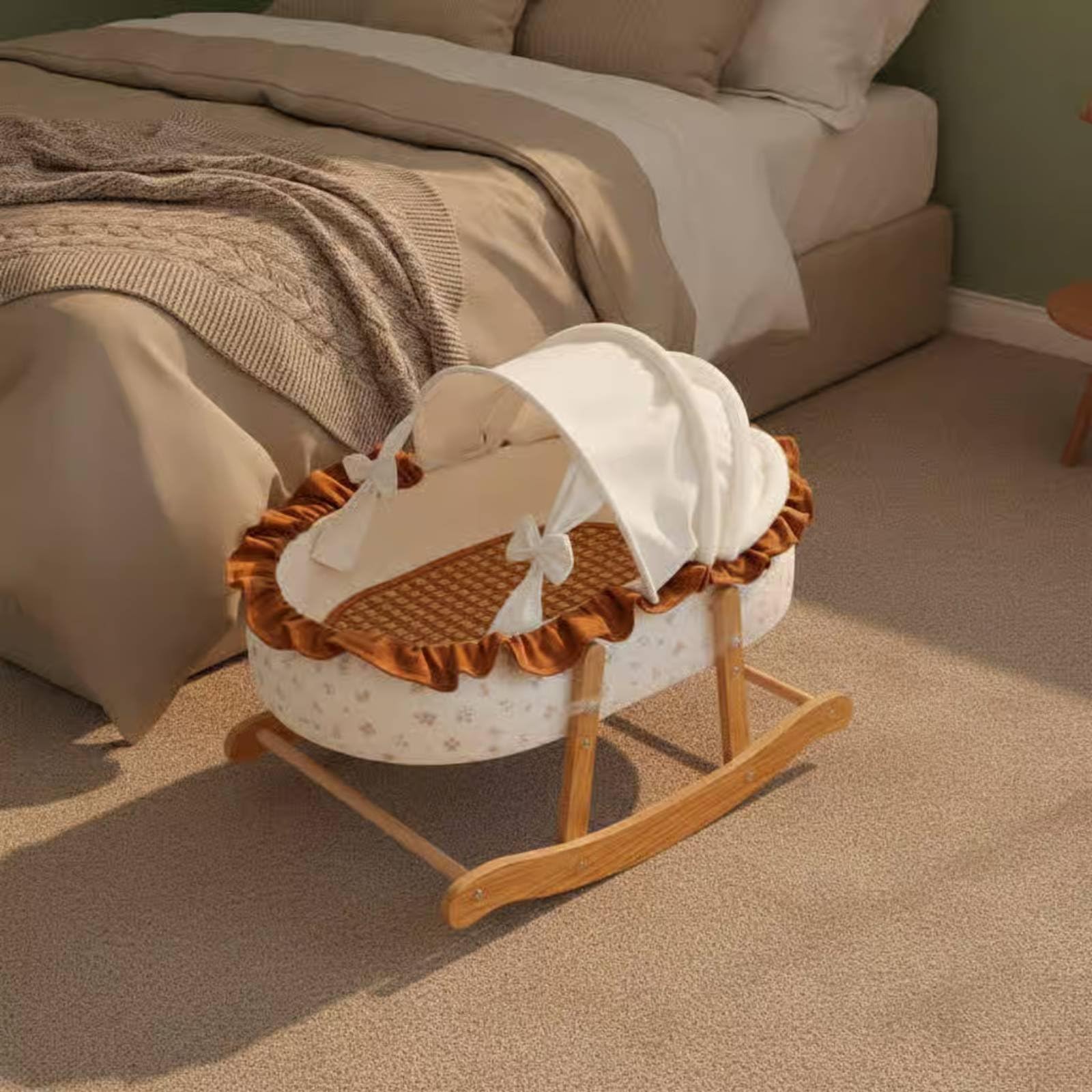MagiDeal Lit Rafraîchissant pour Chat Lit Berceau Balançoire Nid Hammac Aéré Coussin Amovible Lavable Conception Respirante Bois et Tissu Adapté aux Chats et, French Cat Bed