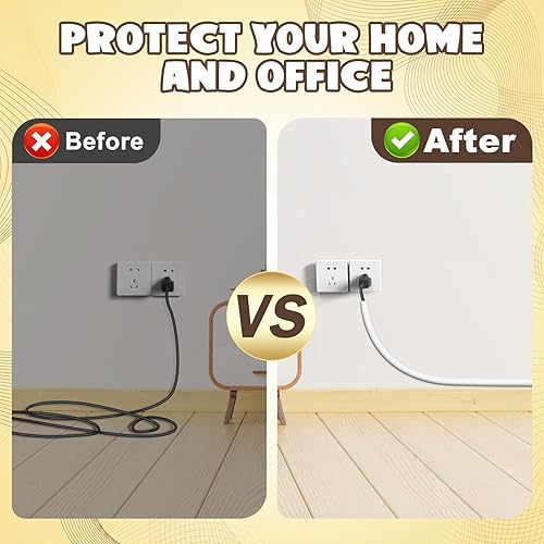 Miniatura 6 de Ocultador de cable de pared de 78 pulgadas, cubierta de cable autoadhesivo de silicona, cubiertas de alambre flexibles para cables, cubierta de