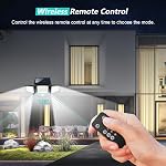 Solar Motion Sensor Outdoor Lights - 2500LM Bright LED Security Flood Light - Adjustable 3 Head Night Lighting Solar Powered IP65 Waterproof with Remote for Outside Garage Yard