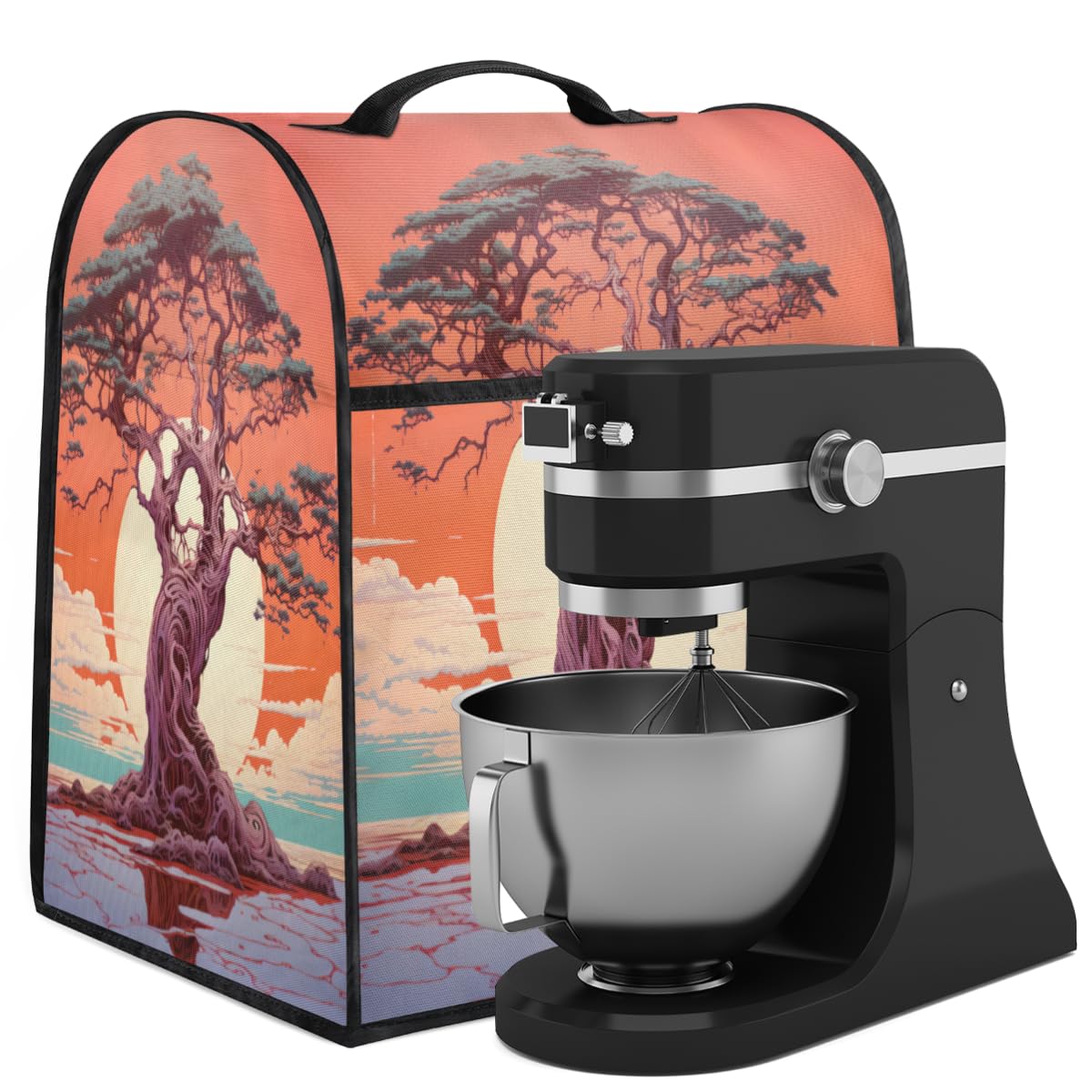 Coffee Maker Cover Ocean World Tree Kitchen Appliance Covers Small Appliance Covers Blender Cover Juicer Cover Dust Covers for Kitchen Appliances with Top Handle and Pockets,Washable,C533