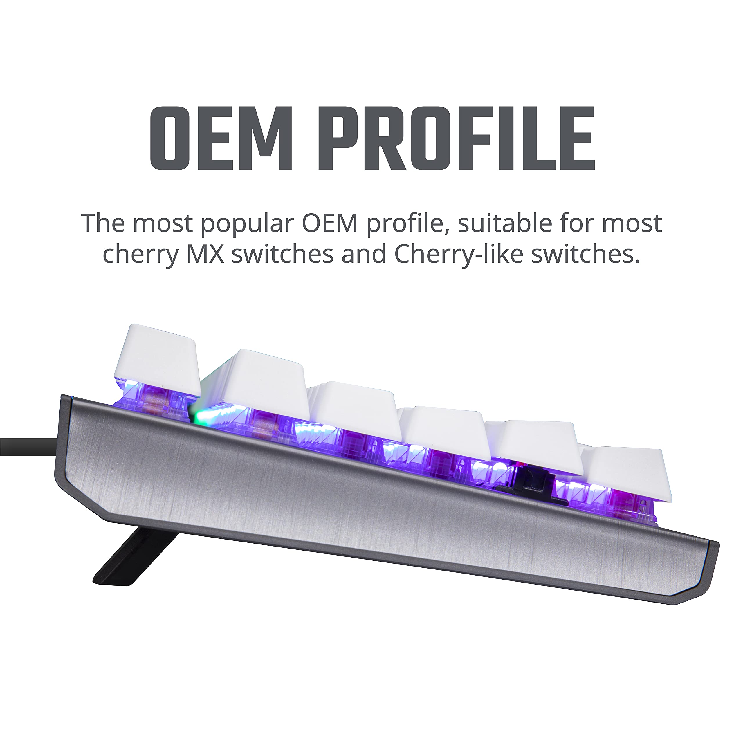 Cooler Master PBT Doubleshot Keycap Upgrade-Set weiß für mechanische Tastaturen, kompatibel mit Standard US 104 Layout Tastaturen