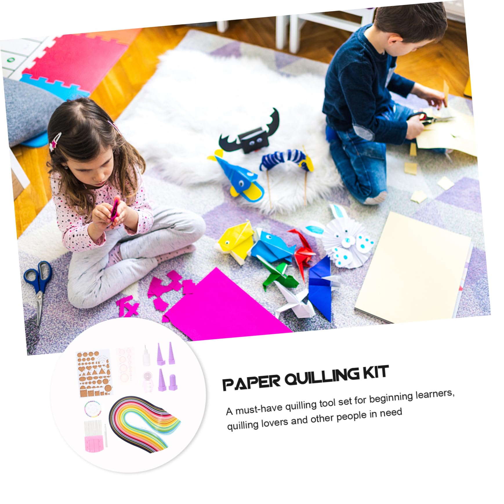 Tofficu Papierquilling Satz für Kinder und Anfänger, 1 Satz, Selbstgemacht