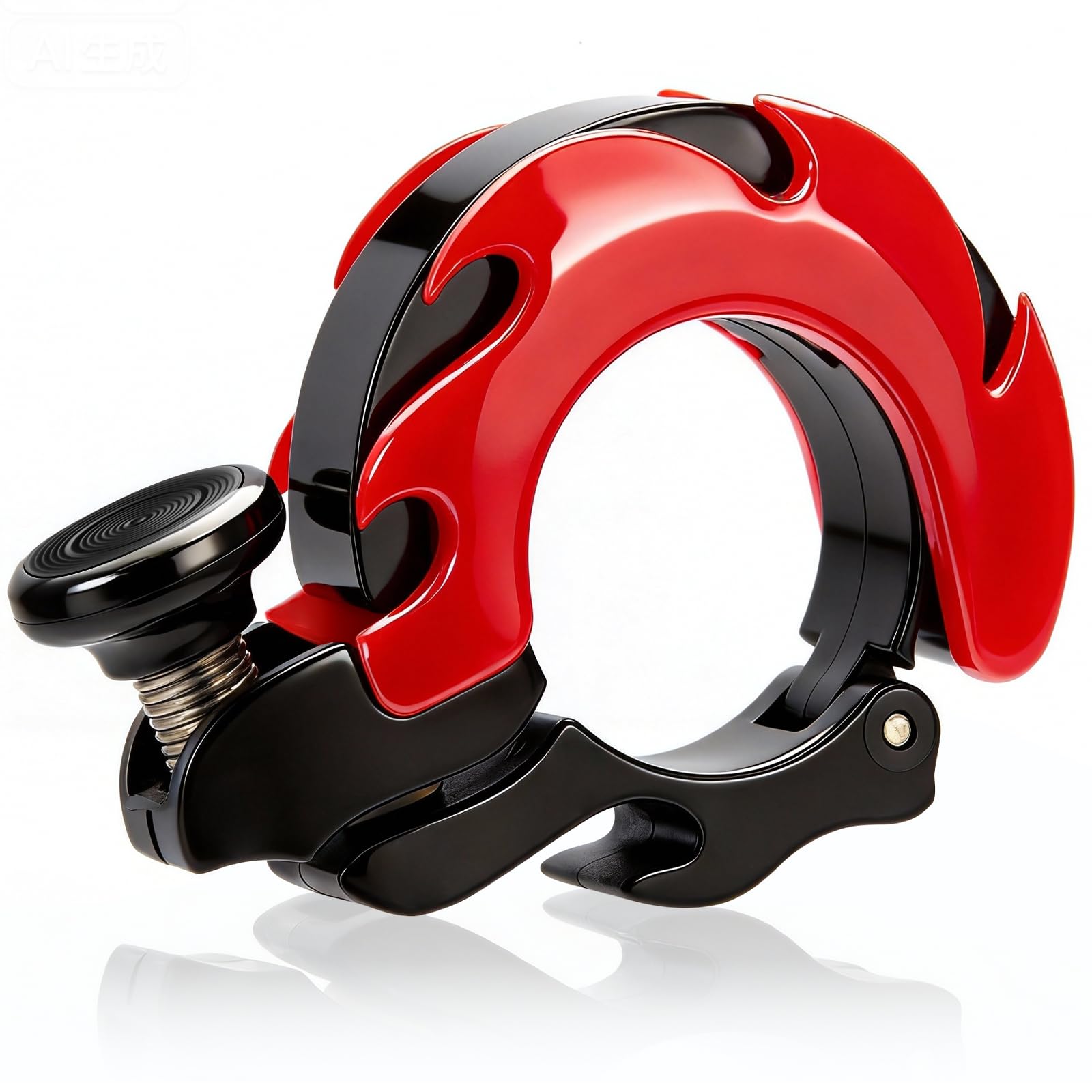 OIXIYOC Bike Bell, Aluminum Alloy Bicycle Bell with Clear& Loud Sound, Bike Bells for Adults Kids, Sturdy and Compact Bell Fits 0.75-1in (19-25.4mm) Handlebars for Mountain Bikes Scooter. (Red)
