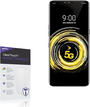 BoxWave Screen Protector Compatible with LG V50 ThinQ 5G - ClearTouch ImpactShield 2-Pack, Impenetrable Screen Protector Flexible Film