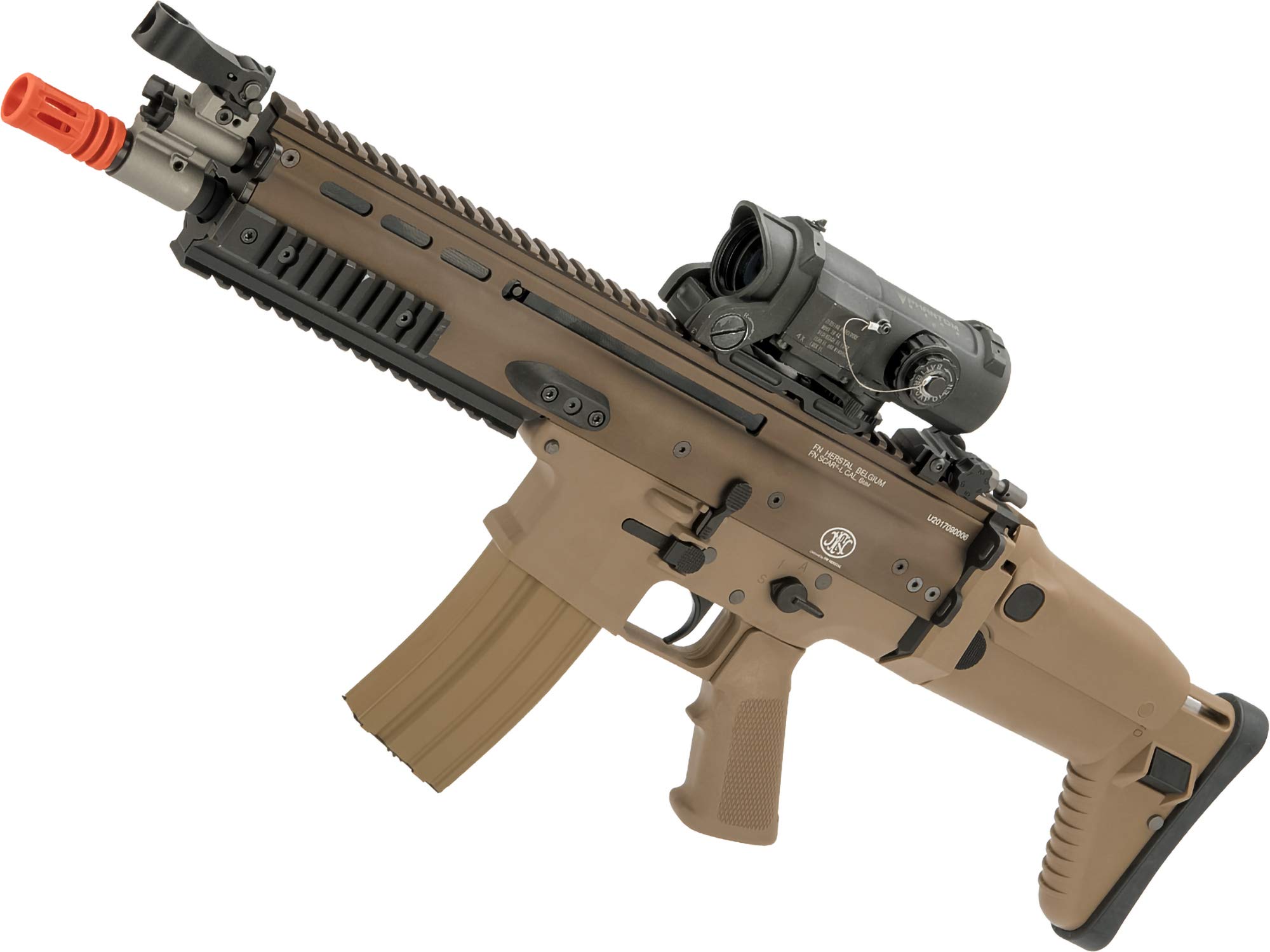 Evike Airsoft - FN Herstal Licensed Metal Scar-L AEG Airsoft Rifle by WE-Tech (Color: Tan/CQB)