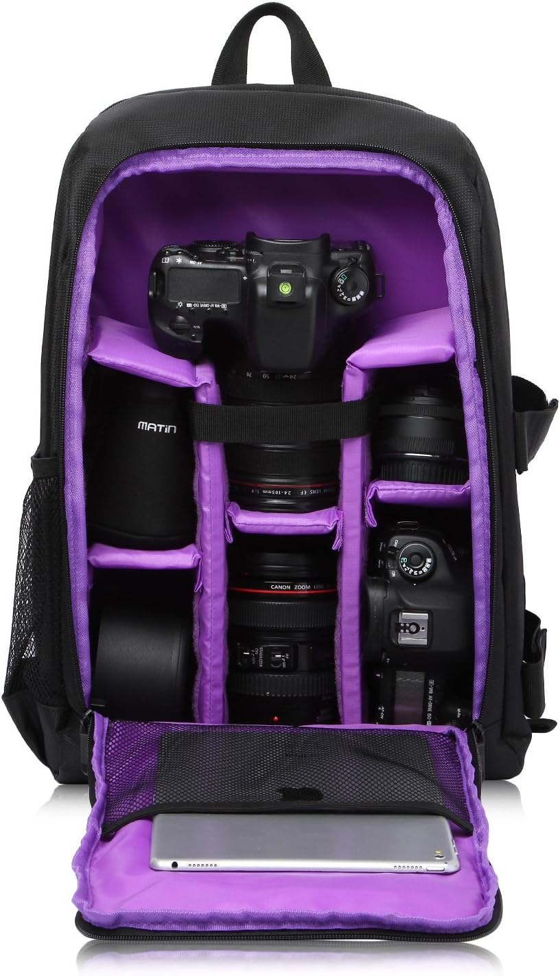 Selighting – Zaino impermeabile per fotocamere DSLR e treppiede, per Nikon Canon, colore: Viola