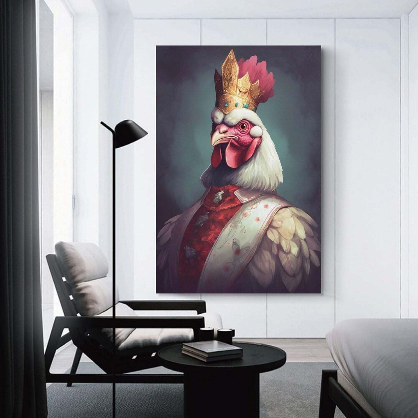Junmoney Chicken Spellbound Decorative Wall Artwork 20x30inch(50x75cm), for Home Lounge, Bedroom Or Reading Nook, Easy Decor for Gallery Walls
