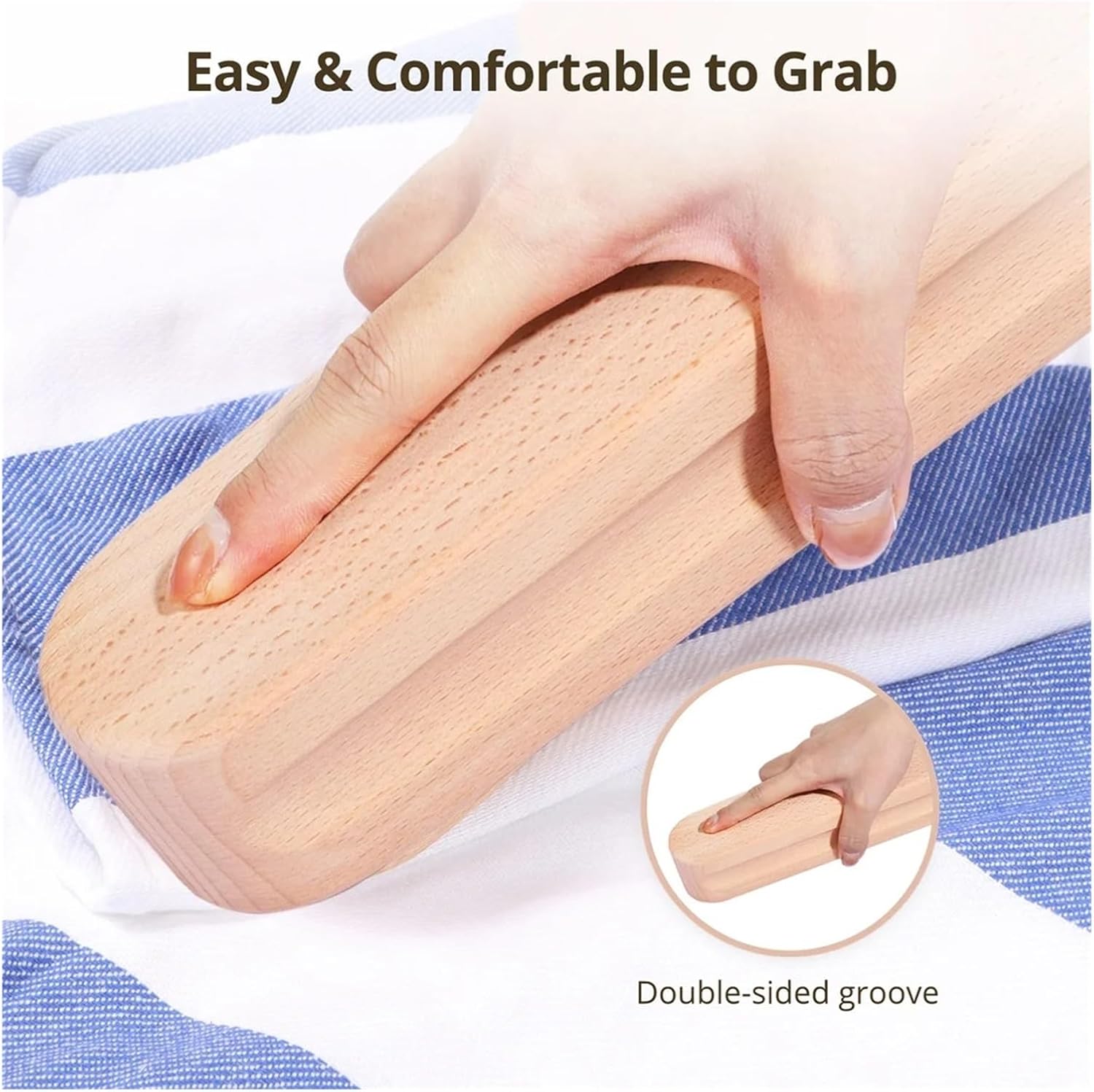 2Pcs Tailor Clappers Heavy Wood Clappers Sewing Tools for Pressing Seams Quilting Double-Side Grooved Wooden Sewing Clappers
