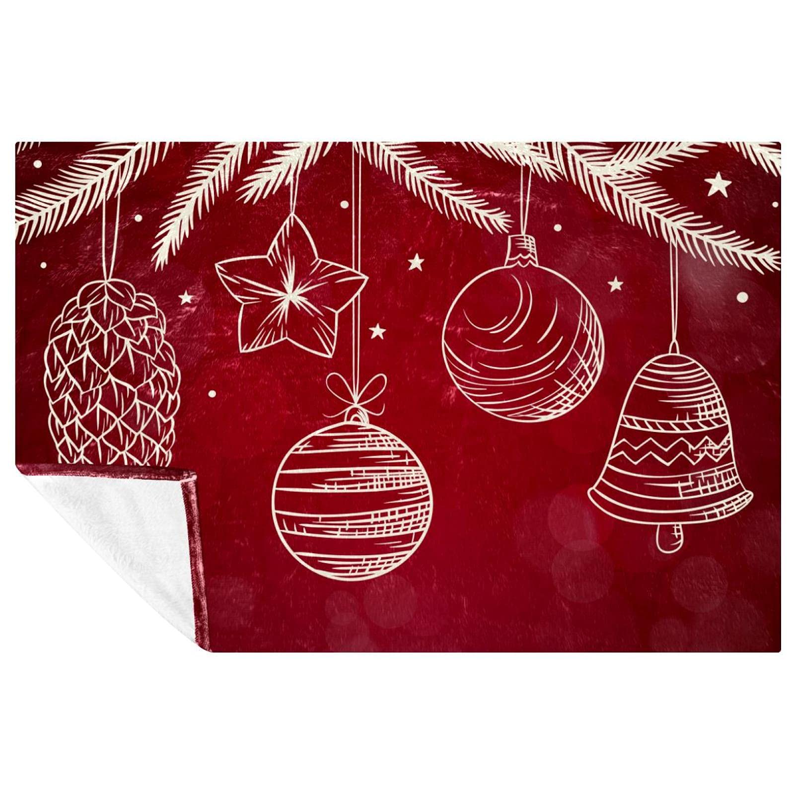 Couverture de Noël blanche lit et canapé : l'accessoire nomade camping et plage