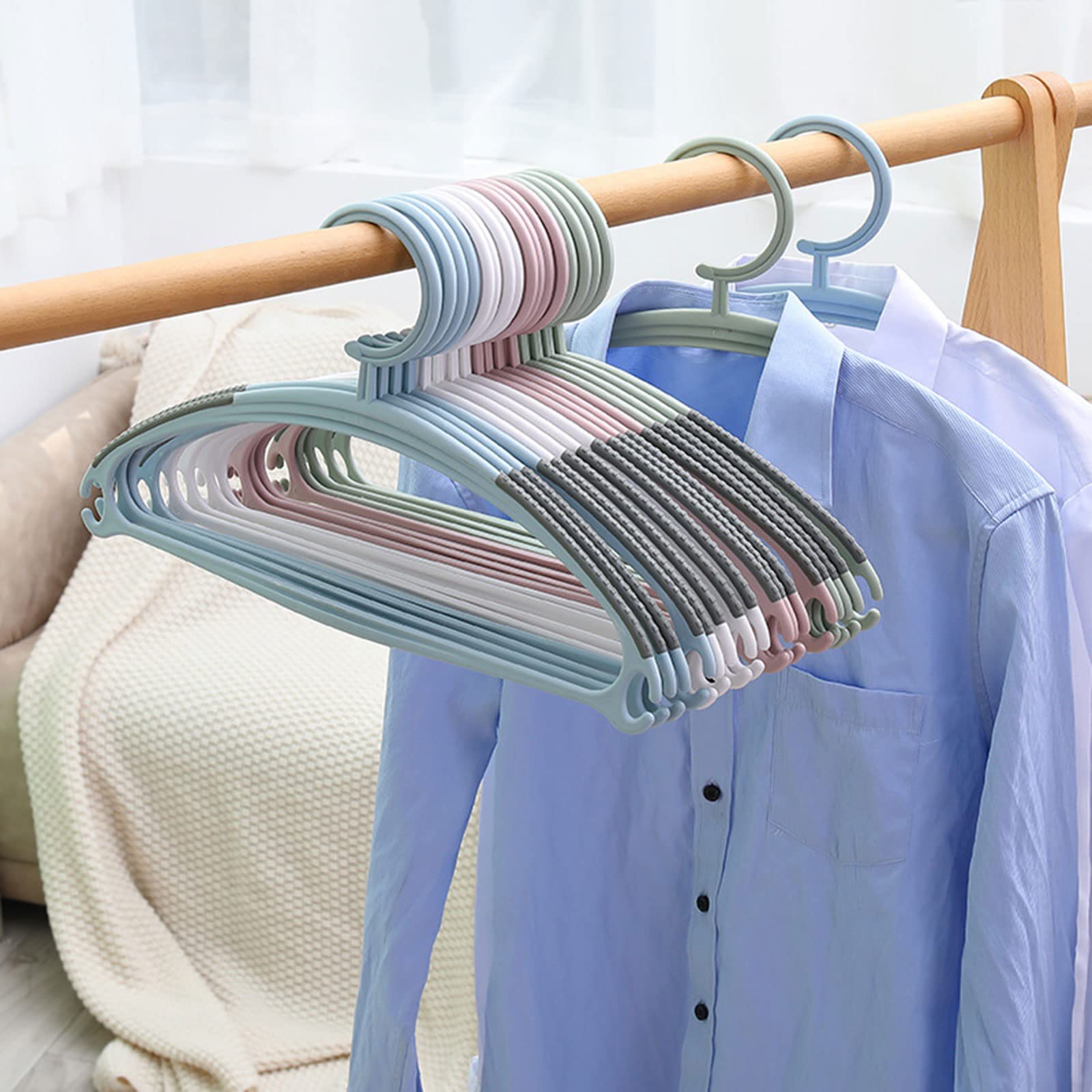 シルバー ショップ プラスチック製衣類ハンガー 5本セット ホワイト