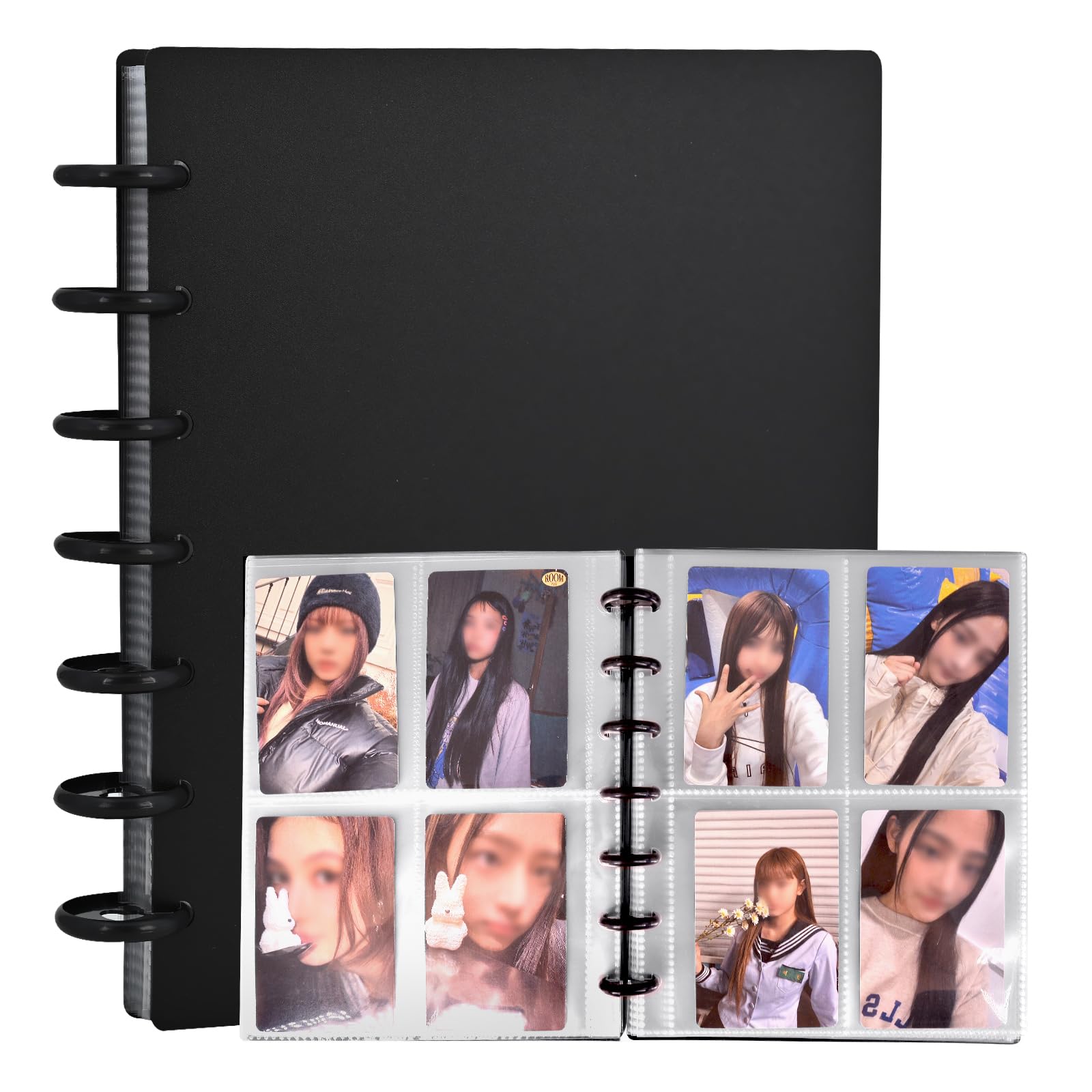 Classeur Kpop A5 noir avec 30 pages de rangement pour album photo de 5x7,6 cm