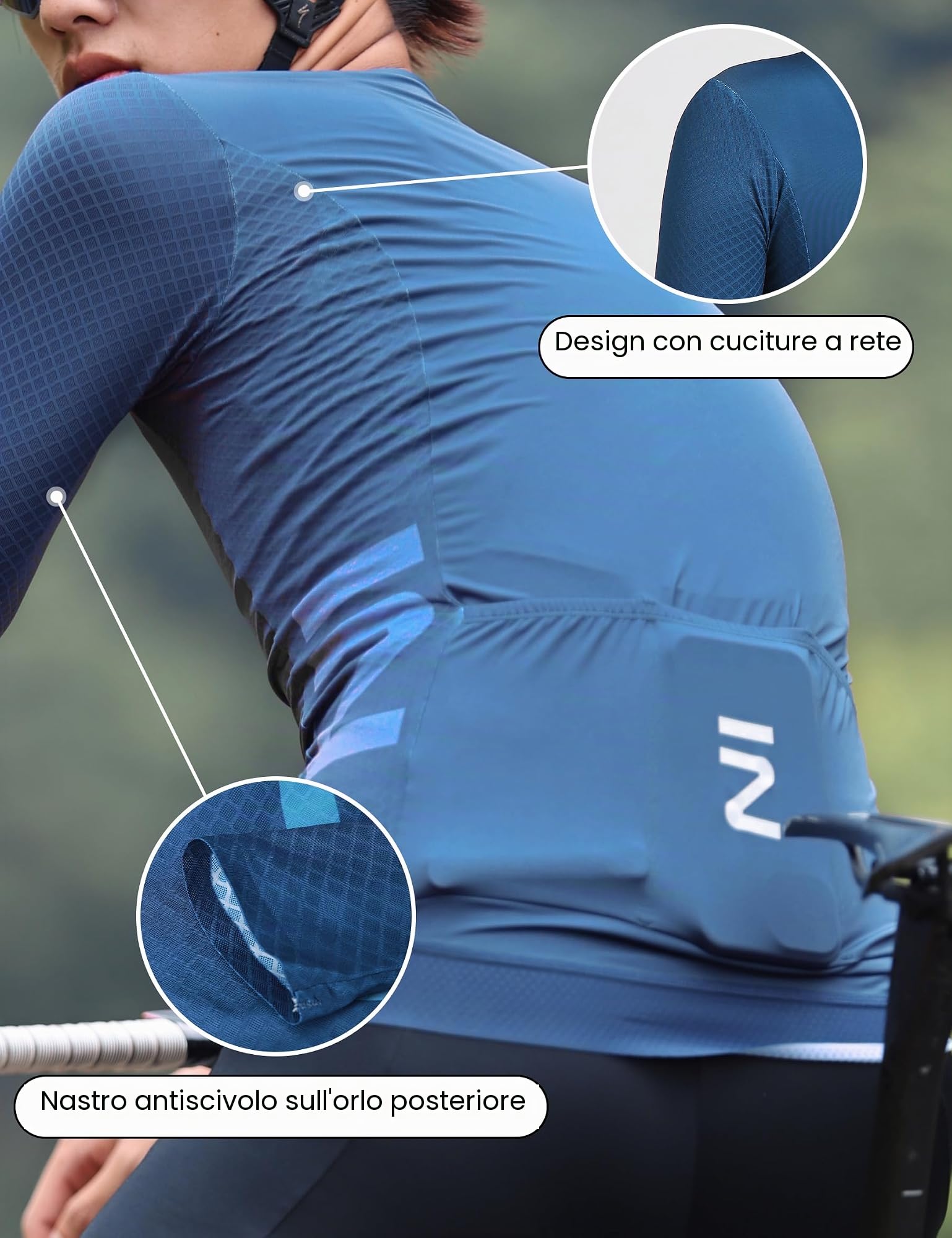 INBIKE Maglia Ciclismo Uomo con Maniche Lunghe Maglia MTB Maglia Bici Traspirante Asciugatura Rapida Magliette Mountain Bike