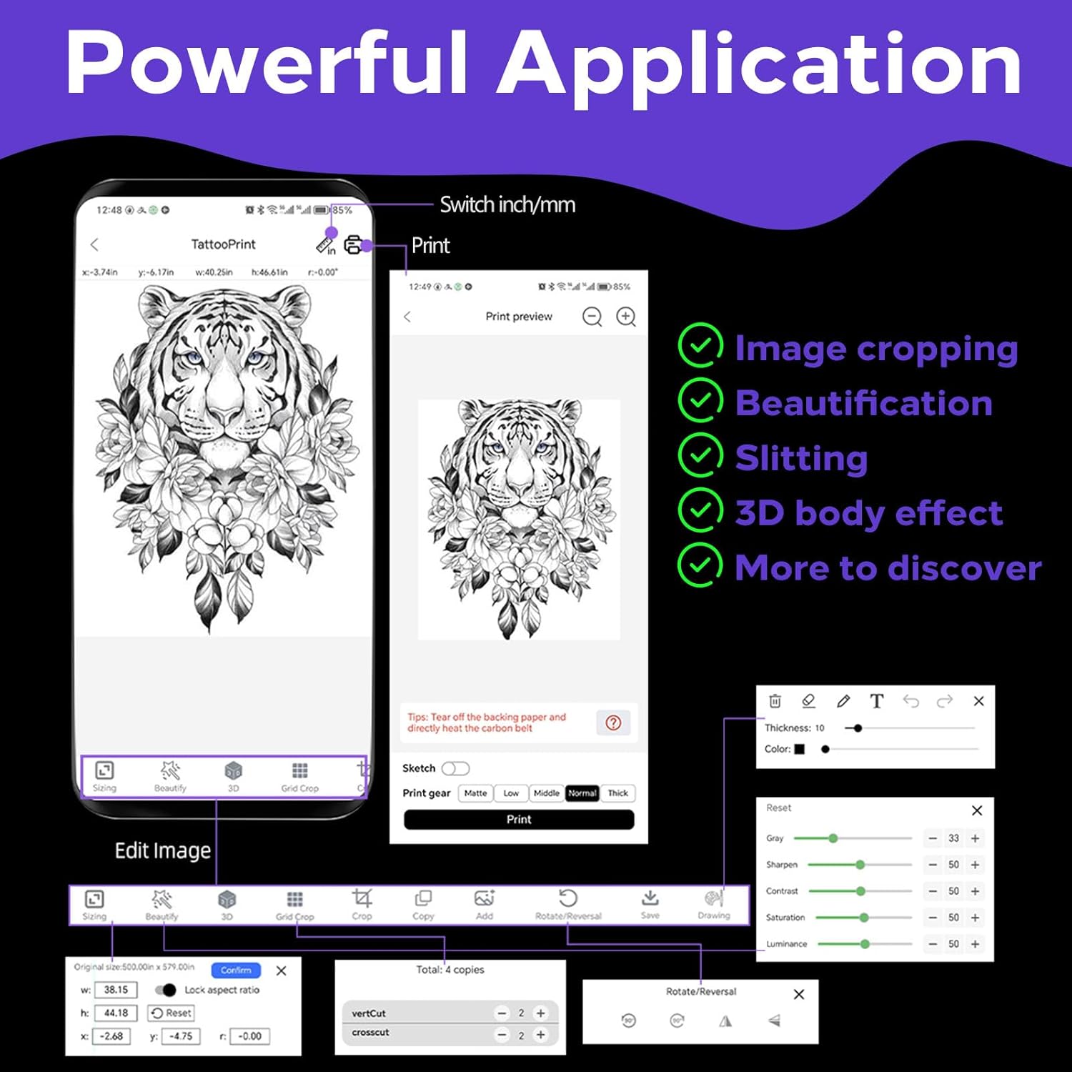 Tattoo Stencil Printer Portable Tattoo Stencil Transfer Machine Copier Thermal Tattoo Copier Machine Mini Tattoo Printer