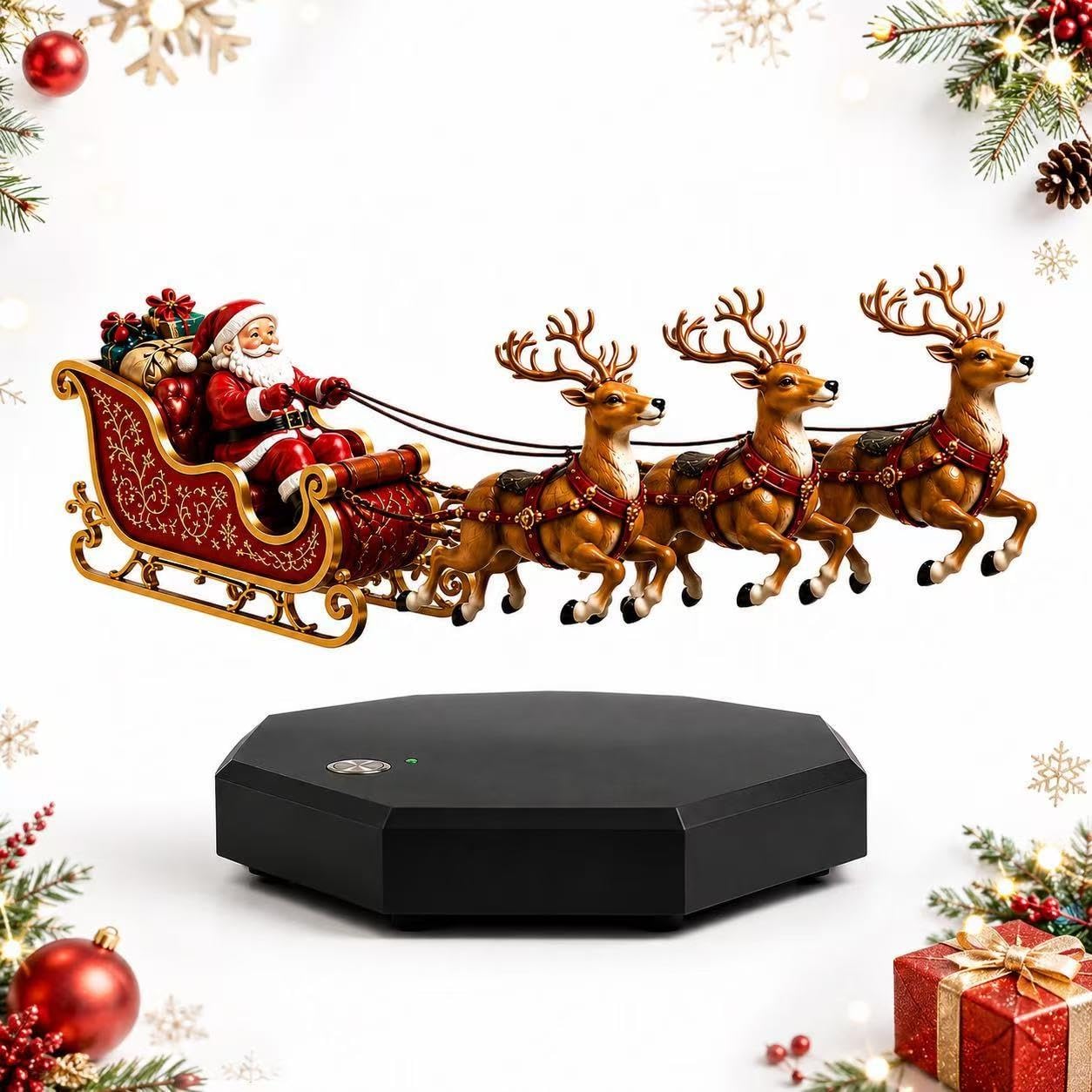Trineo Flotante De Papá Noel, Exhibición Navideña De Levitación Magnética