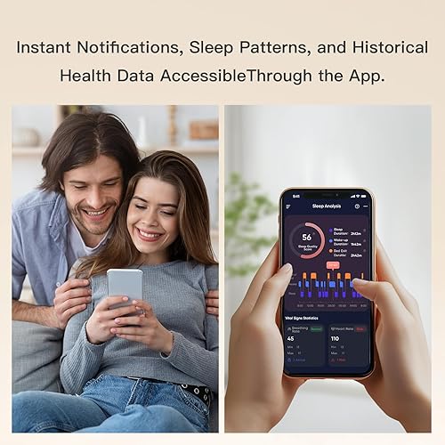 Miniatura 7 de iBaby i20 Monitor de salud para bebés: seguimiento de la respiración en vivo, frecuencia cardíaca, patrón de sueño -1080P, visión nocturna, audio