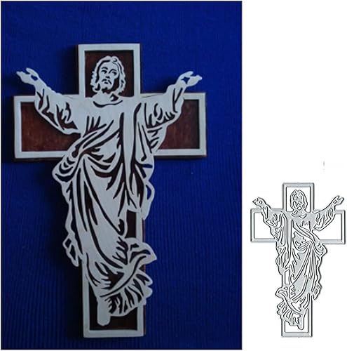 Miniatura 5 de Cross Jesus Metal Crafts Troqueles troquelados, plantilla de manualidades de bricolaje Cross Jesus Scrapbook Tarjetas de corte troquelado para