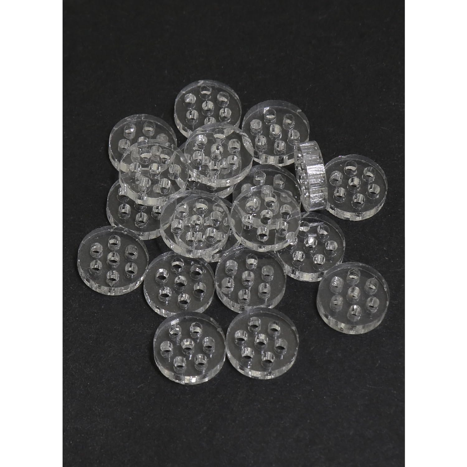 Heyous 20PCS 8mm Transparent Glass Screen Filter Glass Accessory Borosilicate Glass Honeycomb Hole Filter for Laboratory Filter