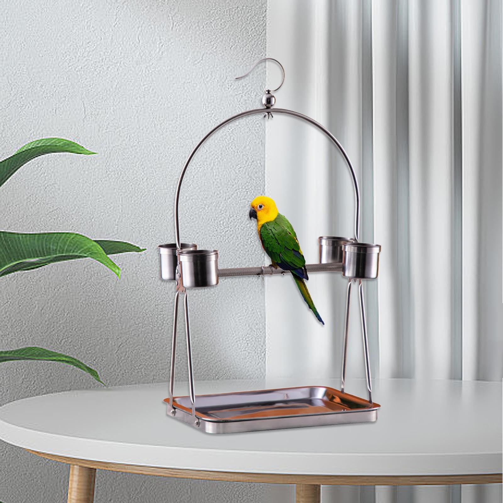 MFMEXUL Bird Perch Stand for Conures and Budgies Play Stand Training Toy, 35 x 30 x 65cm