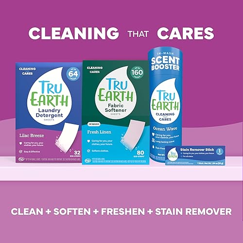 Miniatura 74 de Tru Earth Hojas de detergente compacto para ropa seco, sin perfume, hasta 768 cargas (384 unidades), sin parabenos, detergente sin líquido Eco-Strip