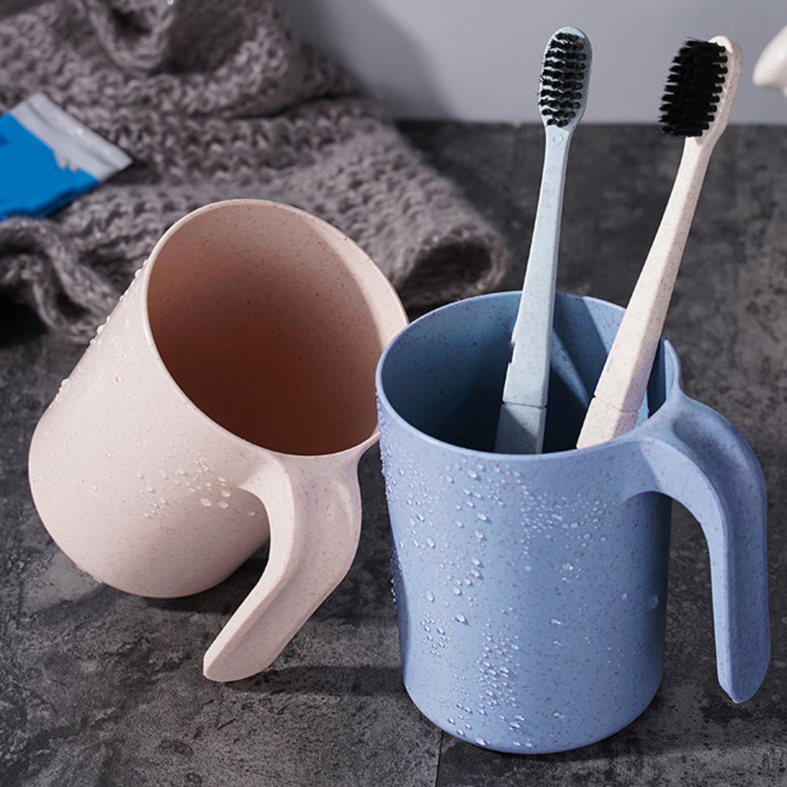 Bath Rinse Cup, Bathroom Tumbler Mouthwash Cups Bathroom Brushing Cup Reusable Drinkware Glasses Unbreakable Drink Cup for Bathroom