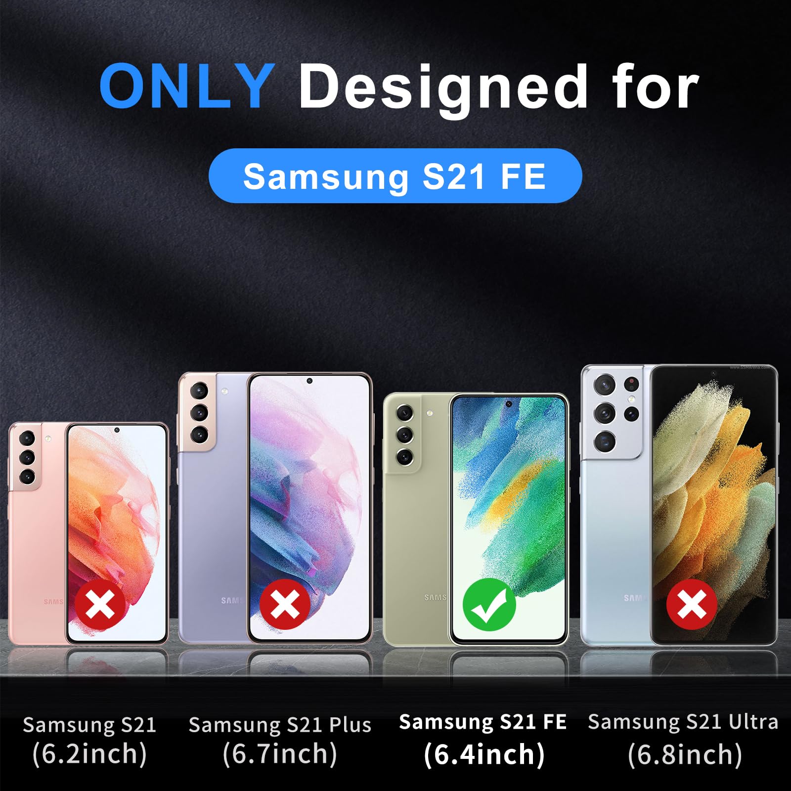 for Samsung Galaxy S21 FE 5G Case,[Compatible with Magsafe] [Military Grade Drop Tested] Shockproof Magnetic Tough Rugged Protective Phone Case -6.4 inch (Black)