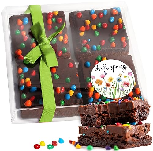 Vista 20 de Cesta de regalo de agradecimiento con chocolate y brownies, regalo de comida para hombres, mujeres, profesores, compañeros de trabajo, enfermeras