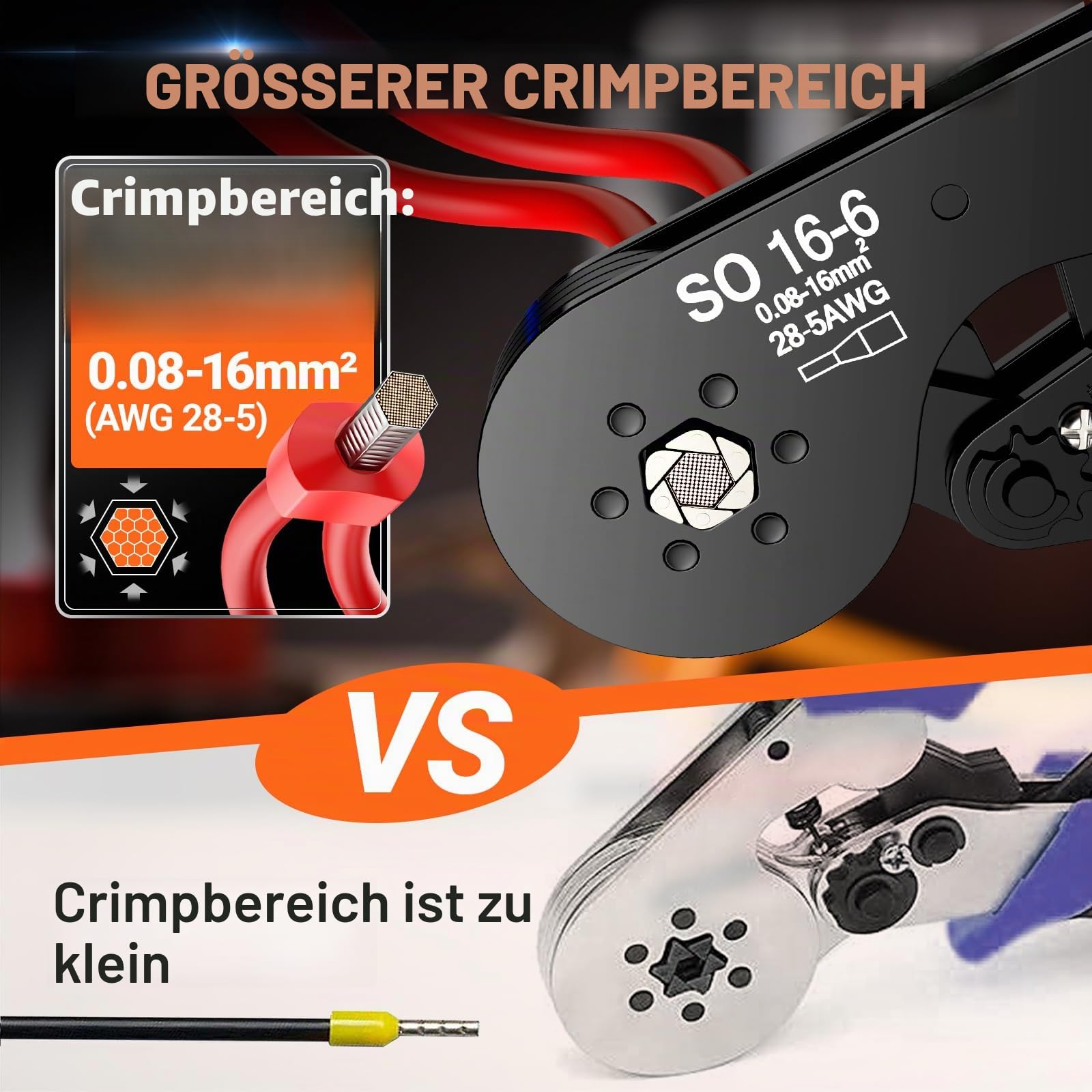 Preciva Crimpzange Set,0.08-16mm² Crimpzangen 1200 stück Aderendhülsen Set,Aderendhülsenzange Krimpzange für Heimwerker und Hausgebrauch Elektroinstallation