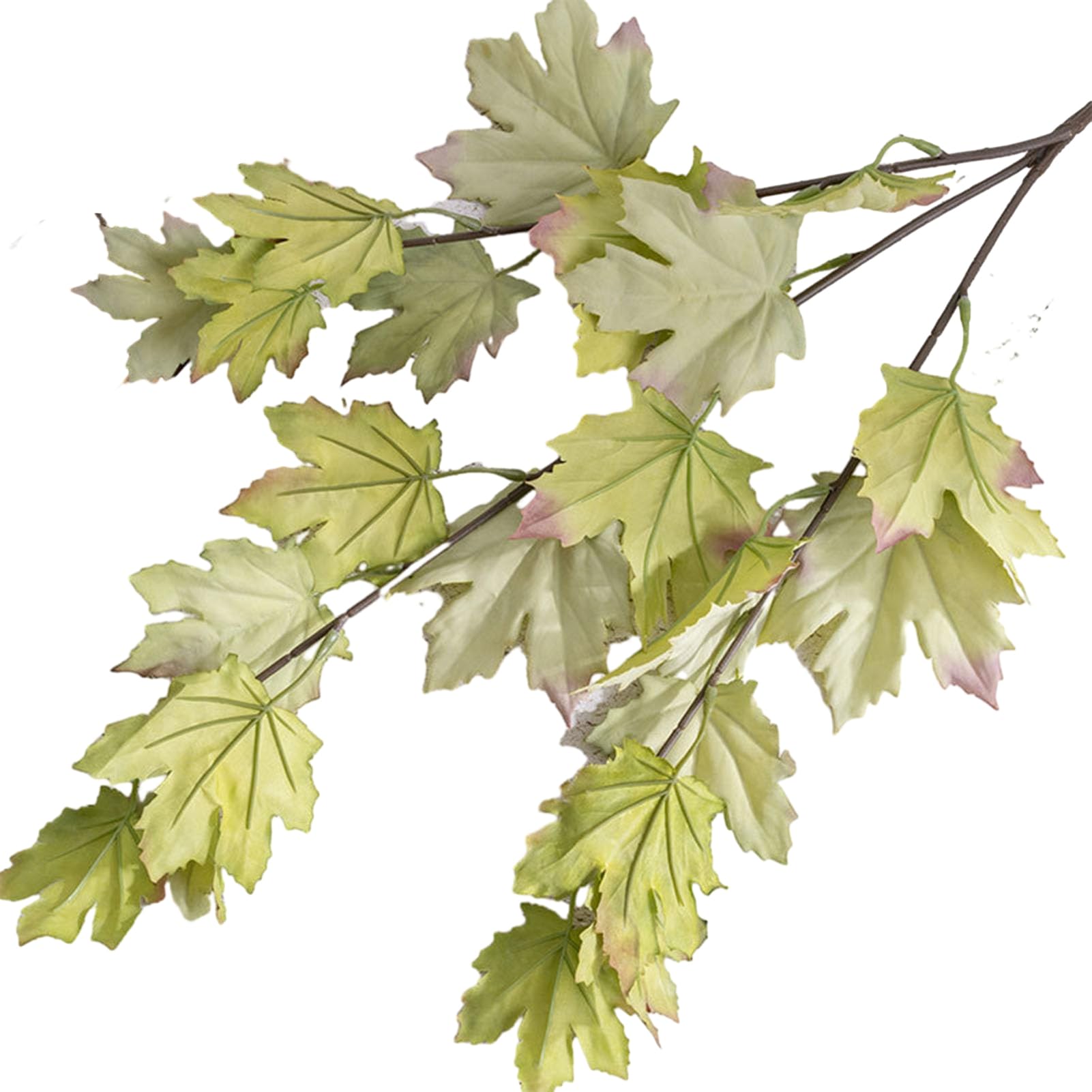 Remorui Green Artificial Maple Leaf Branch Vibrant Color Fake Plant Artificial Autumn Leaves Maple Leaf Fall Maple Leaf Stem