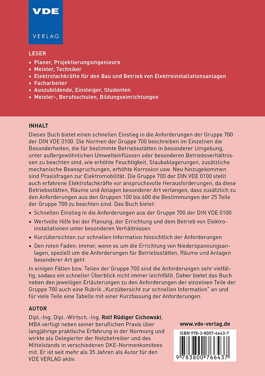 Der rote Faden durch die Gruppe 700 der DIN VDE 0100: Errichten elektrischer Anlagen in Betriebsstätten, Räumen und Anlagen besonderer Art: 168