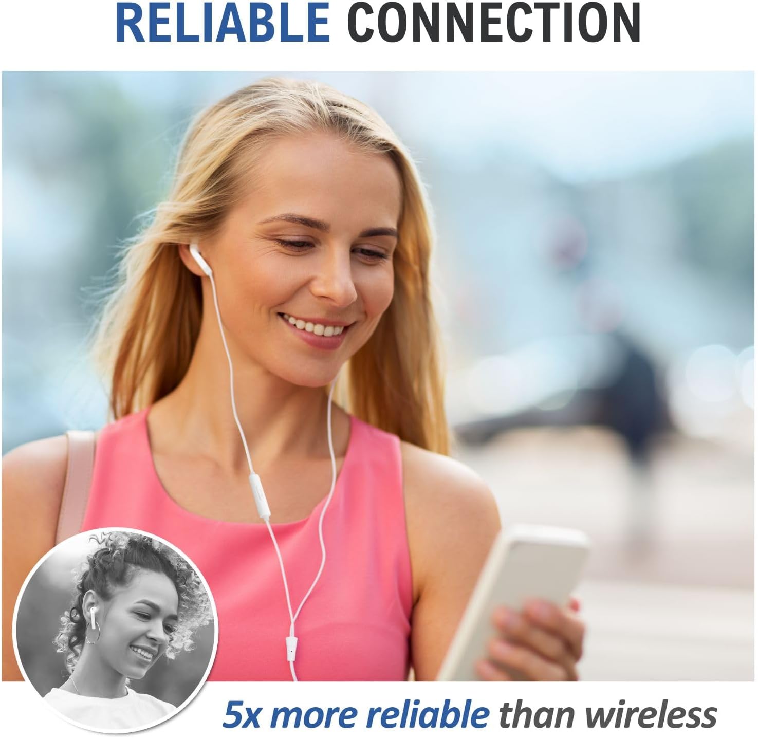 LUDOS FEROX Wired Earbuds in-Ear Headphones, 5 Year Warranty, Earphones with Microphone, Noise Isolation Corded for 3.5mm Jack Ear Buds for iPhone, Samsung, Computer, Laptop, Kids, School Students 1 Pack