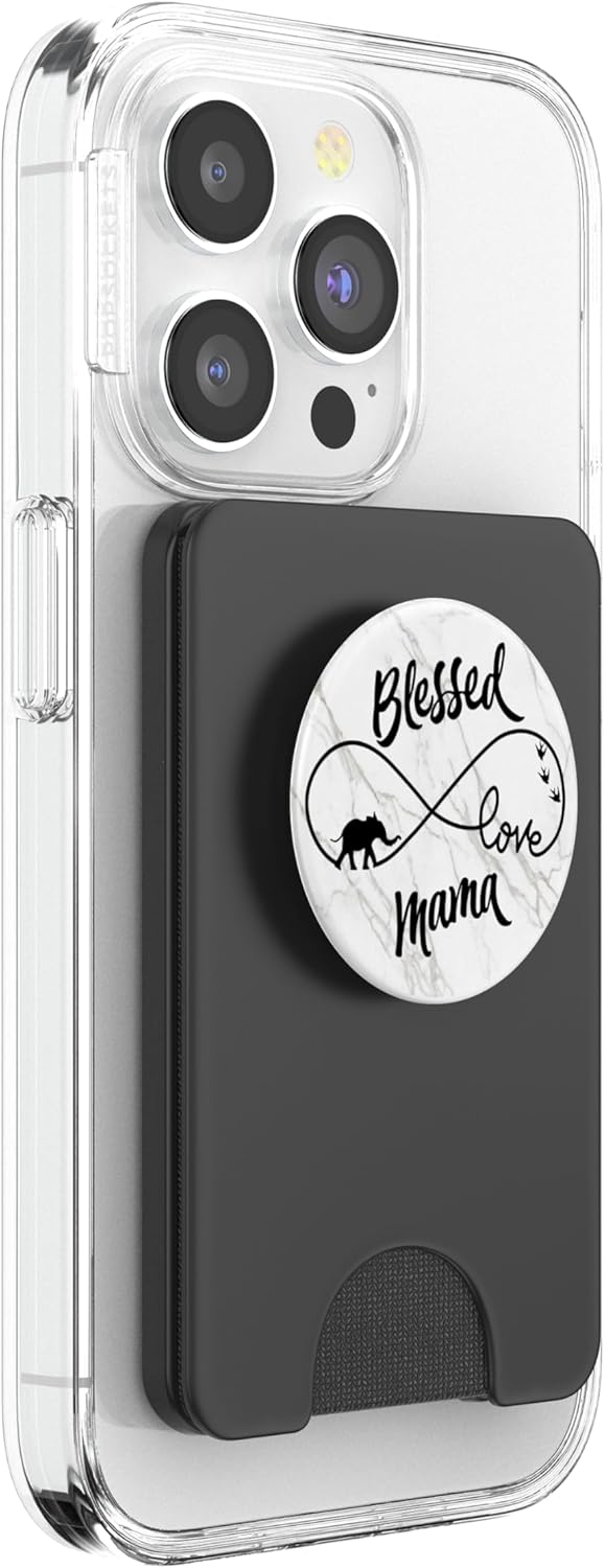 Elephant Infinity Design Phone Grip - Blessed Mama PopSockets PopGrip: Swappable Grip for Phones & Tablets PopSockets PopWallet for MagSafe