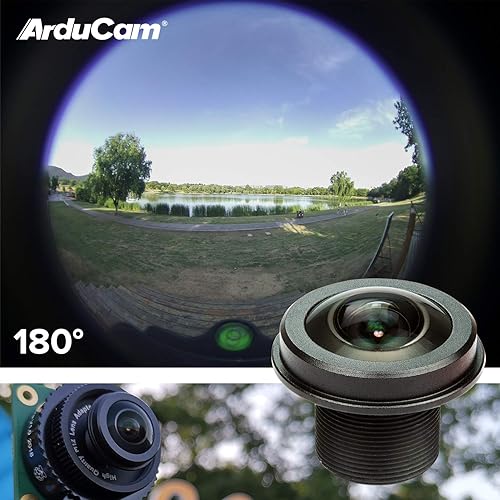 Miniatura 3 de Arducam Kit de lentes M12 para cámara Raspberry Pi HQ (tipo 1/2.3), telefoto de 20 a 180 grados, gran angular, lentes ojo de pez con adaptador M12 a