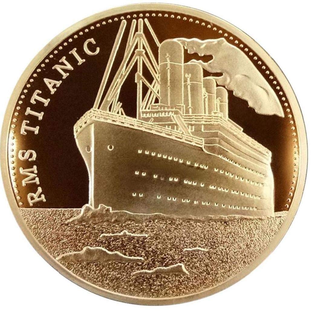 Zonster Titanic Ship Commemorative Coin Titanic Incident Collect Souvenir Coin for Fans Btc Bitcoin Arts Gifts Home Office Decoration