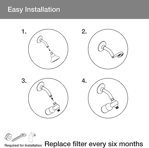 Miniatura 9 de KOHLER Aquifer R24612-BN - Accesorio de cabezal de ducha filtrado, sistema de filtración que se fija a la mayoría de cabezales de ducha existentes,