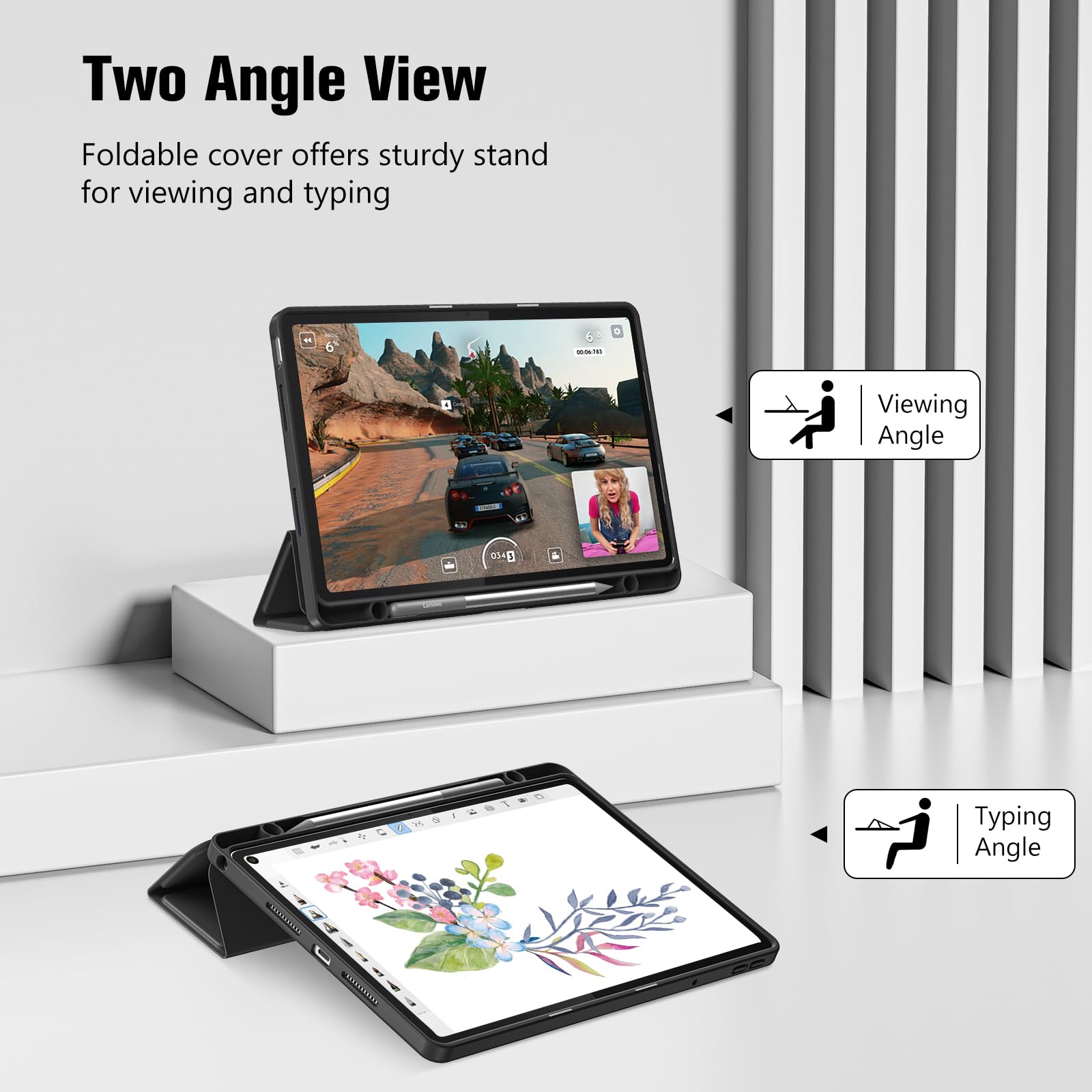 ProCase Funda para Lenovo Idea Tab 11" 2025 TB-336ZU/TB-336FU, Funda Folio con Soporte para Lápiz, Funda Protectora de TPU Suave -Negro — view 6