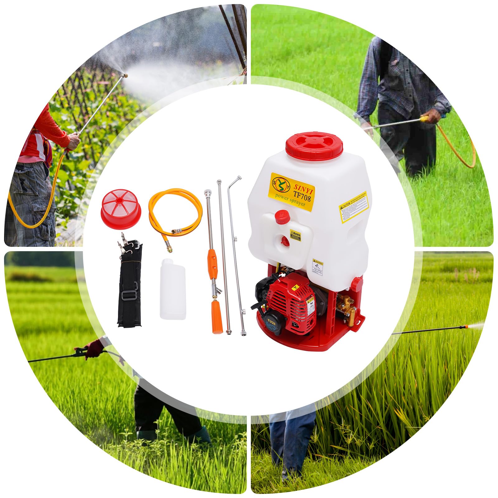 Pulverizador de motor de gasolina, potente pulverizador de espalda con motor de 2 tiempos para un control eficaz de plagas y malas hierbas en jardines, huertos y agricultura