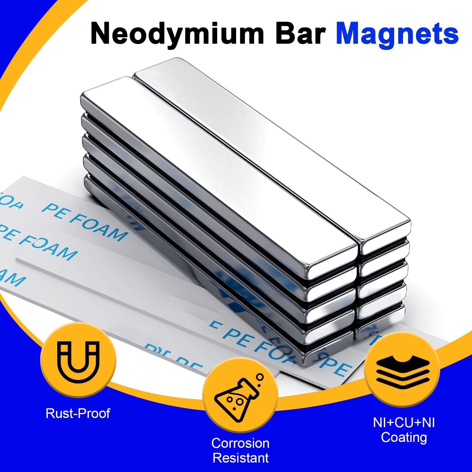 Powerful Neodymium Bar Magnets, 12 Pack Heavy Duty Magnet, 60x10x3 mm — Amazon image 3