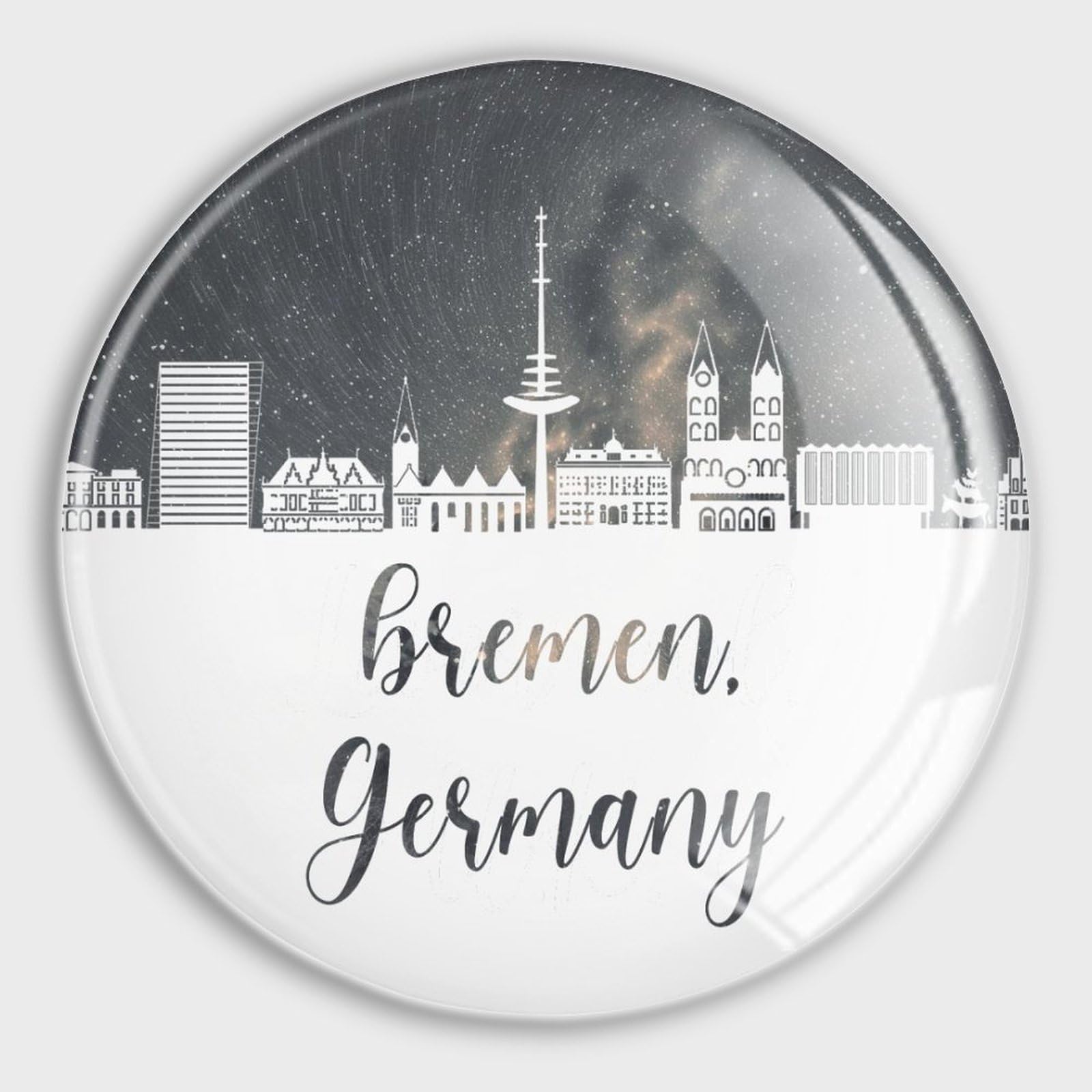 Aimant frigo Brême en verre : lot de 4 magnets de cuisine design