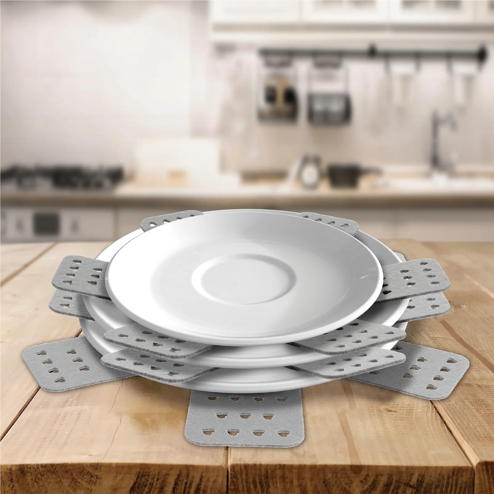 Protector de ollas y sartenes 20 Piezas, Reutilizable Separador, Utensilios Cocina 4 tamaños Diferentes for apilar para la Cocina