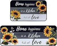 Vista 67 de Alfombras de Cocina Marrón, Alfombras de Microfibra Antideslizantes y Lavables para el Piso de la Cocina, Juego de 2 Piezas de Alfombras Decorativas