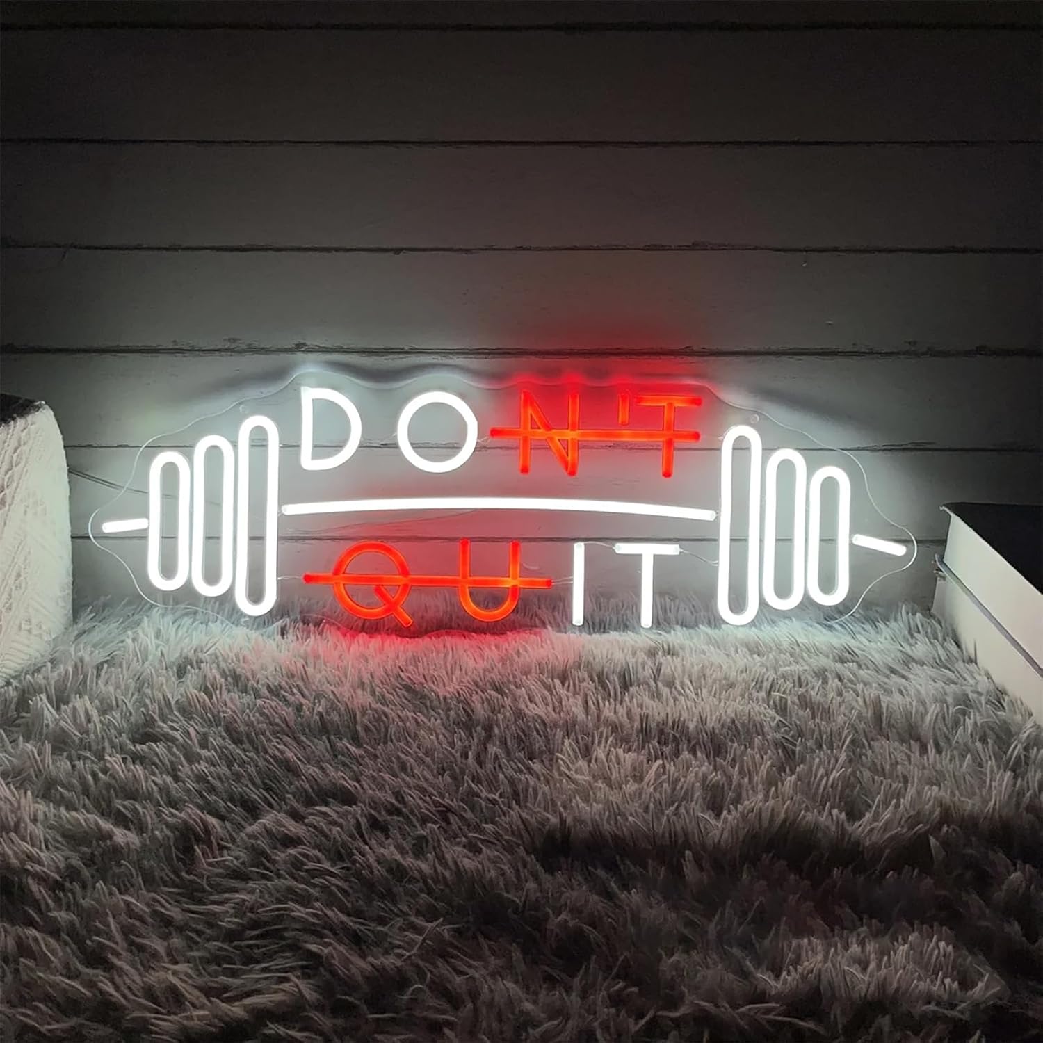 Don't Quit LED Neon Sign L26 Inch, Motivational Fitness Dumbbell Neon Light Sign, Wall Decor for Home Gym Garage Workout Room, Gym Shop Fitness Studio-A image 5