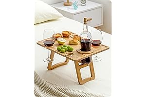 Baffect Tiny Picnic Table: Portable Cheese and Fruits Board Companion for Camping Adventures