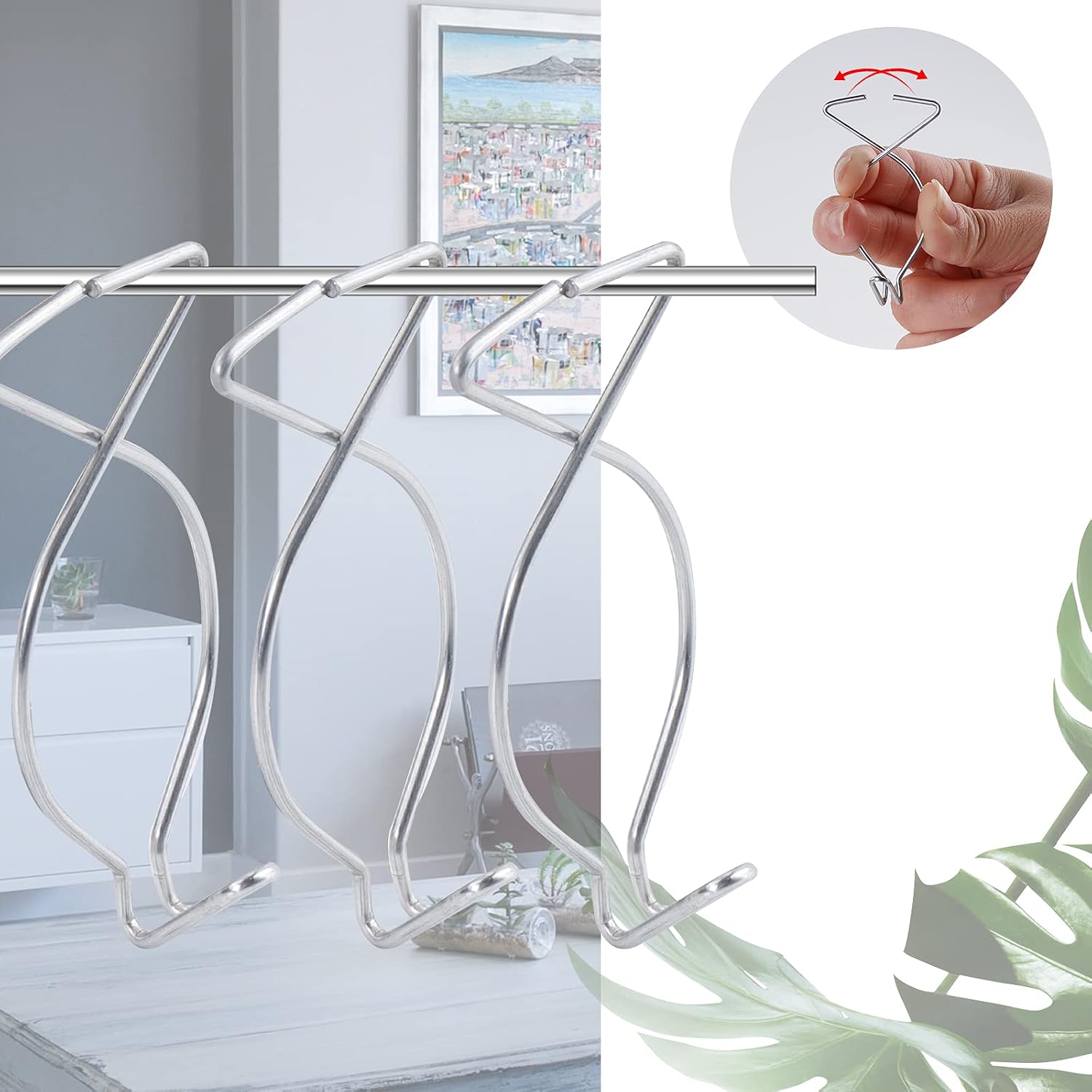 20 Drop Ceiling Hooks for Classrooms & Offices, White Heavy Duty Ceiling Hooks for Hanging Plants & Decorations, Metal T-Bar Hooks for Suspended Drop Ceiling Tiles…