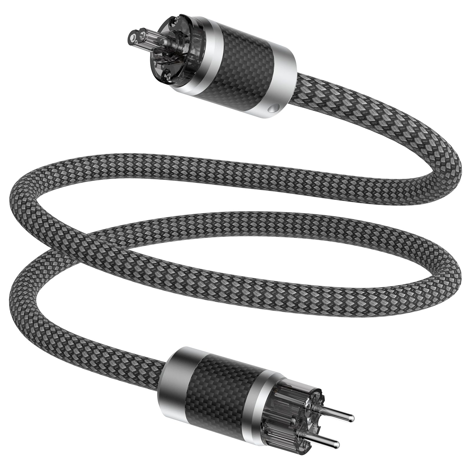 Tertullus HiFi - Cable de alimentación High End C15, cable de alimentación HiFi de audio, con enchufe Schuko y enchufe para dispositivos de frío (E860 (enchufe europeo/C7), 1,5 m