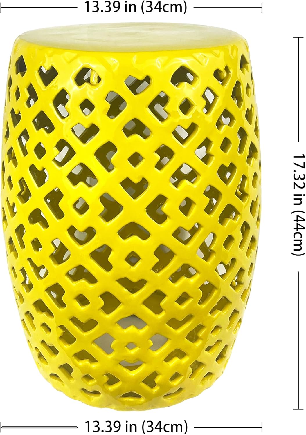 Ceramic Garden Stool Openwork Craftsmanship Yellow Blue White Gardening Decoration Living Room