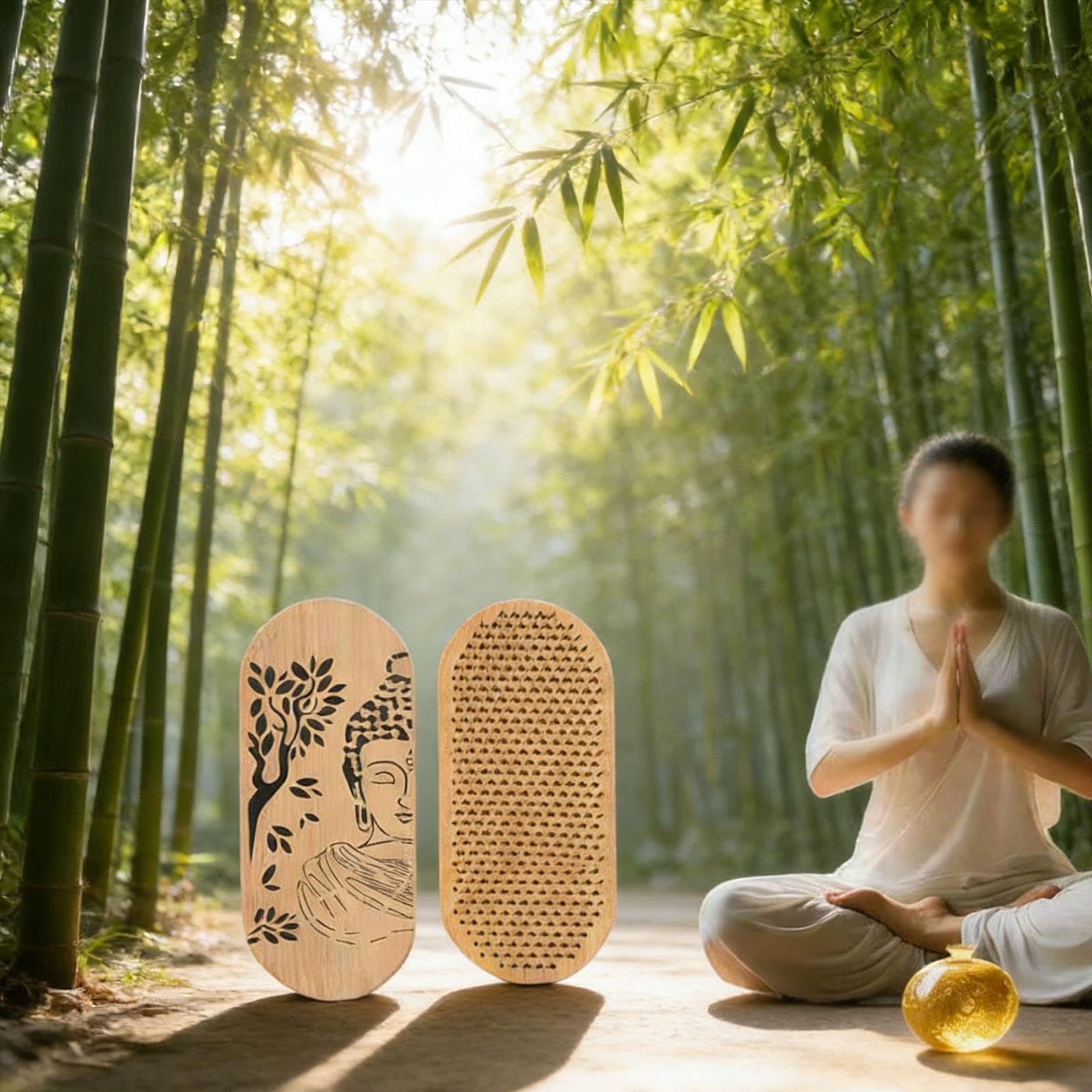 Baoblaze 2 Tablas de Madera para Masaje de pies, portátiles, de Calidad, fáciles de Transportar, con Clavos para Principiantes en acupresión.